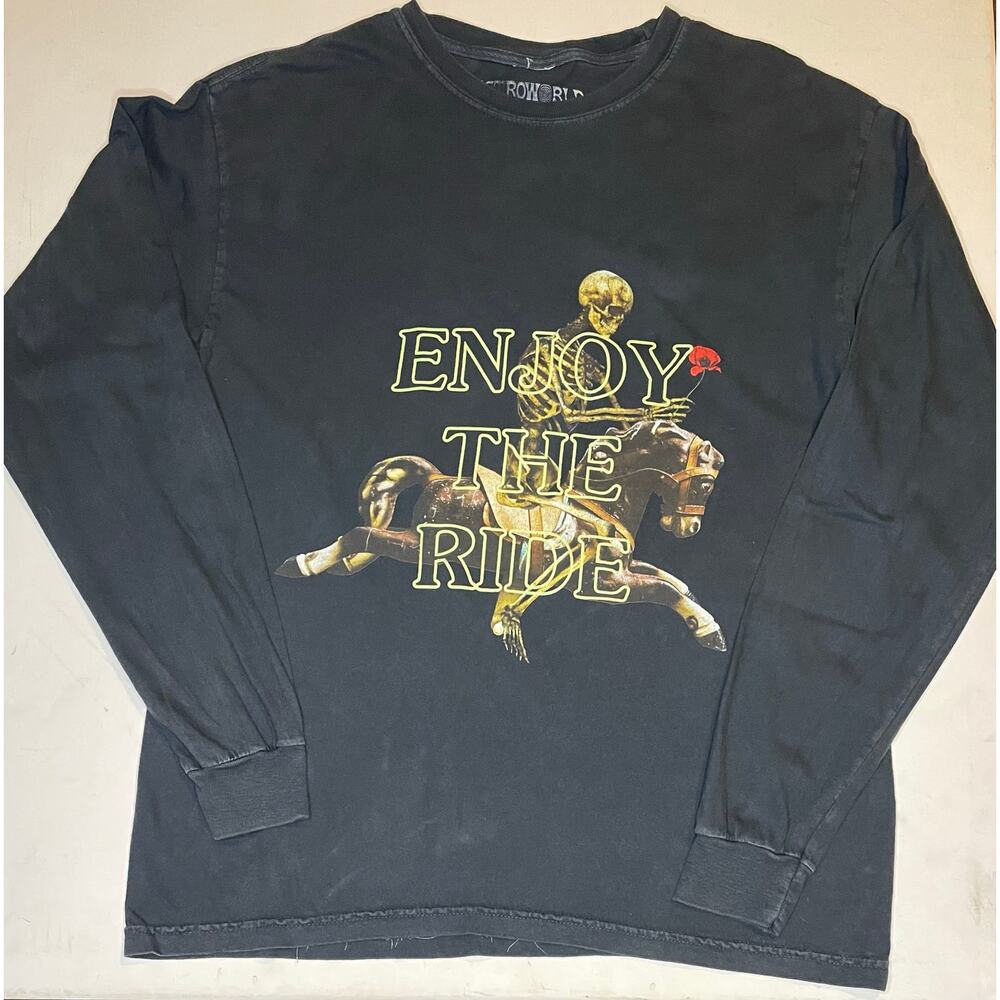 Travis Scott Astroworld “Enjoy The Ride” Long Sleeve Graphic Tee Black Sz Medium